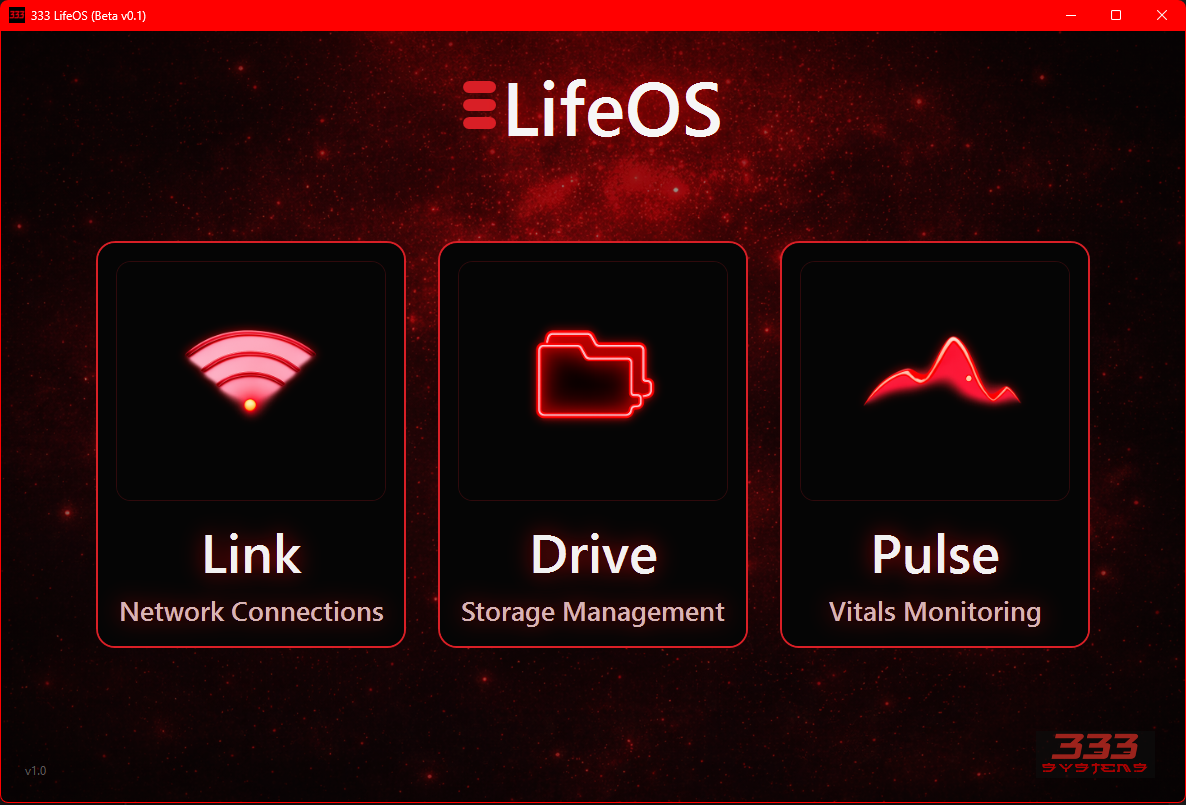 LifeOS Hub main screen