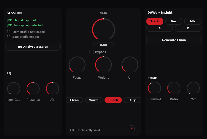 333 VST main control screen